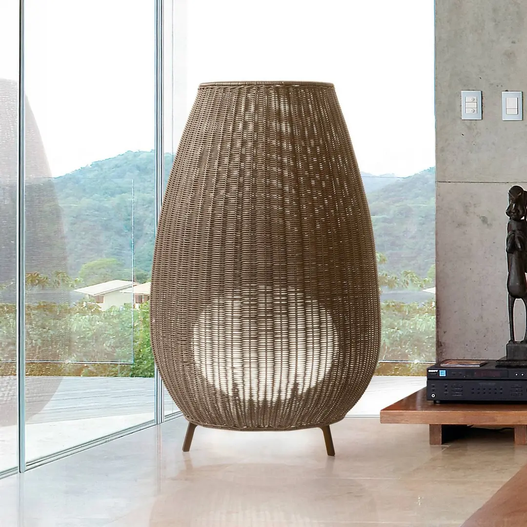 Bover LED-Terrassenleuchte Amphora, 123 cm grafitbraun/braun