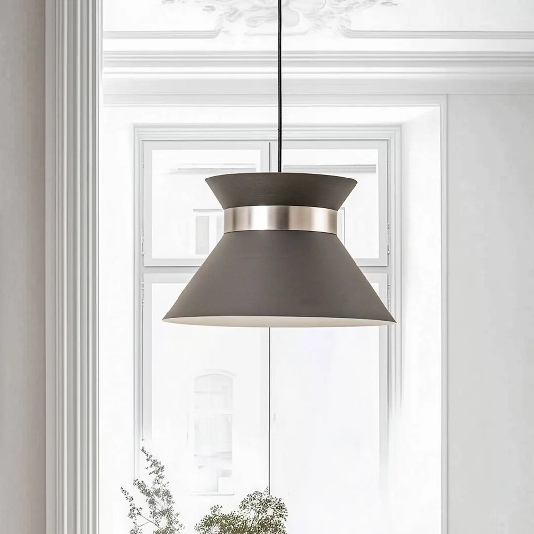 Luminex Hängelampe Avery mit Metallschirm anthrazit/nickel