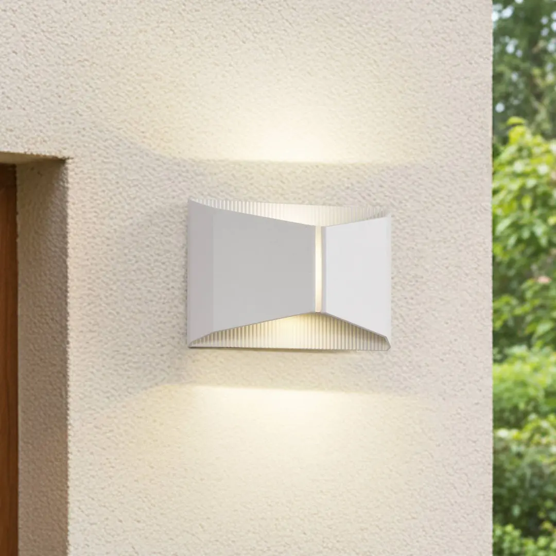Lindby LED-Außenwandleuchte Anlira, weiß, Up & down, IP65