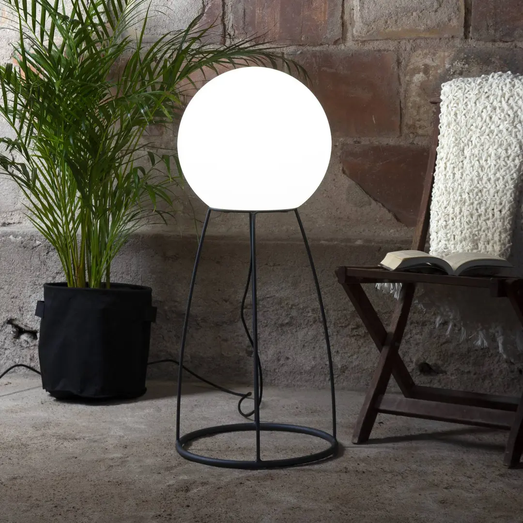 STAR TRADING Terrassenlampe Mallorca 95 cm schwarz/weiß Kunststoff/Metall