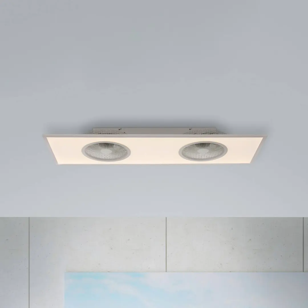 JUST LIGHT. GmbH LED-Deckenventilator Flat-Air, CCT, weiß, 120x40cm
