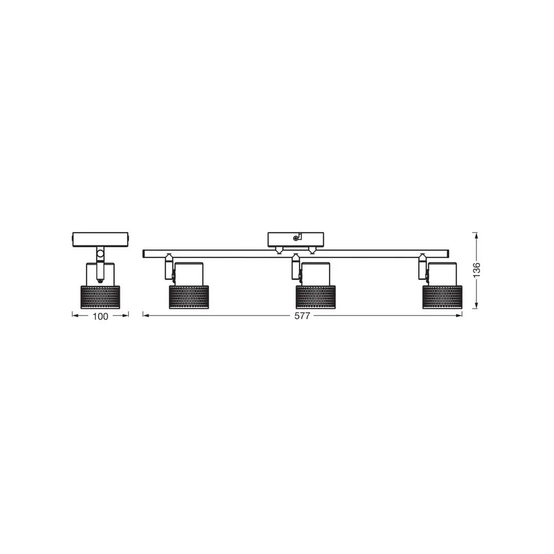 OSRAM Deckenstrahler CORK, schwarz, 3-flammig, dimmbar, GU10