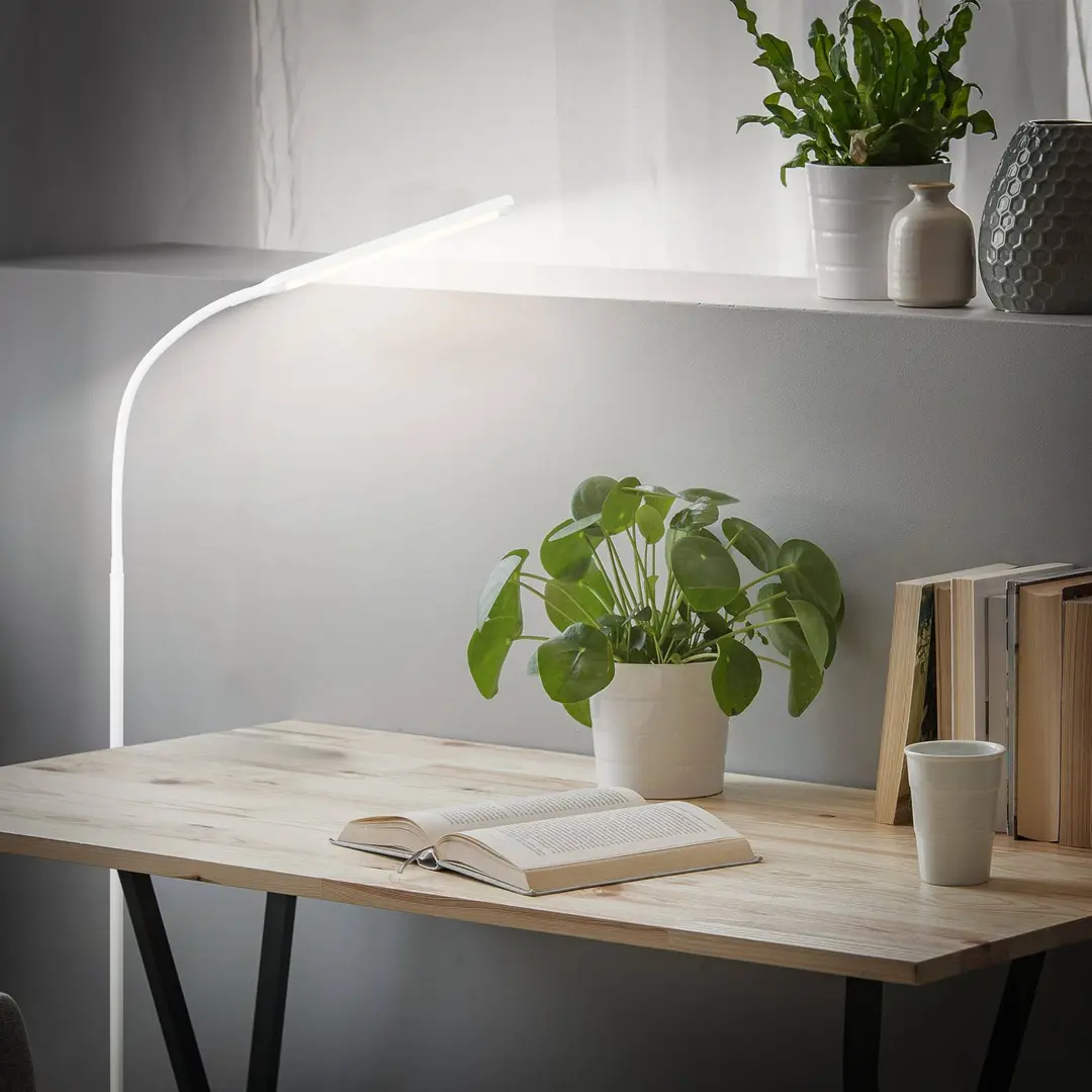 Briloner LED-Stehlampe Mura, weiß, Höhe 170 cm, Metall, Touchdimmer