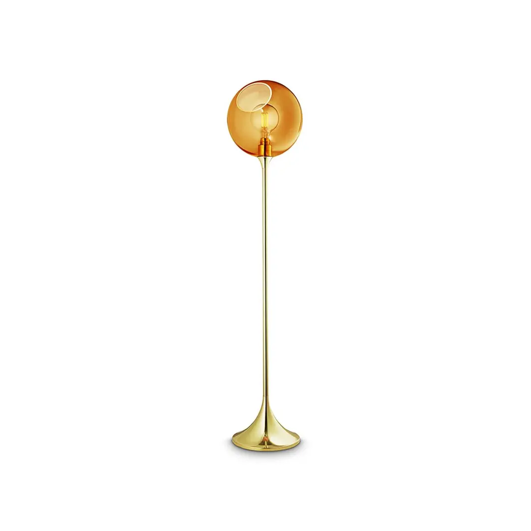 DESIGN BY US Stehleuchte Ballroom, bernstein, Glas, mundgeblasen, dimmbar