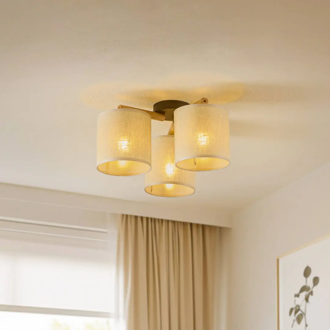 TK Lighting Deckenlampe Deva, Textil, dreiflammig