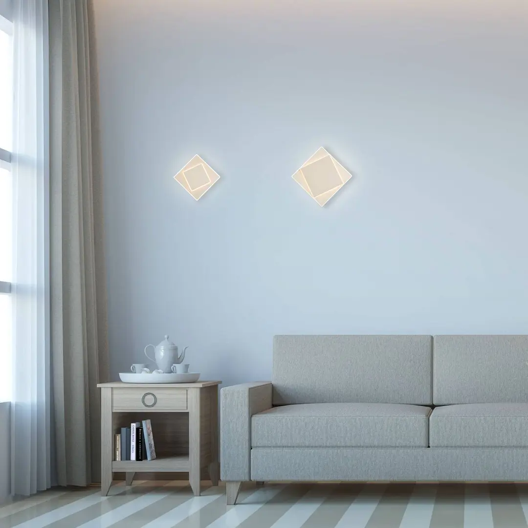 Mantra Iluminación LED-Wandleuchte Dakla, weiß, 28x28 cm