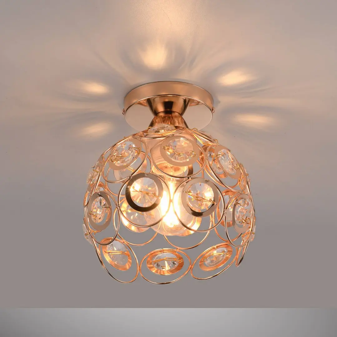 JUST LIGHT. GmbH Deckenleuchte Tilly, goldfarben, Eisen, Ø 18,5 cm, E27