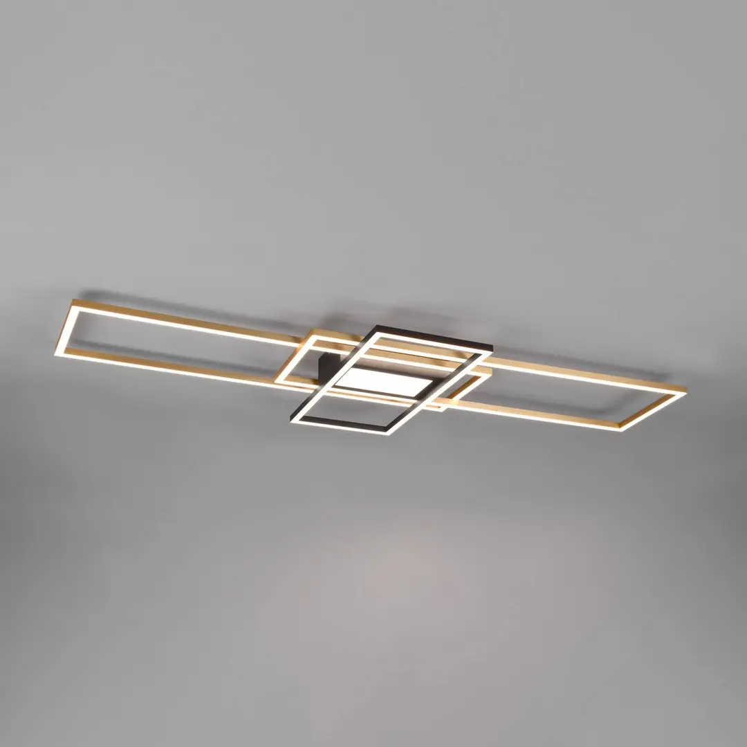 Trio Lighting LED-Deckenleuchte Irvine, CCT, dimmbar, messing