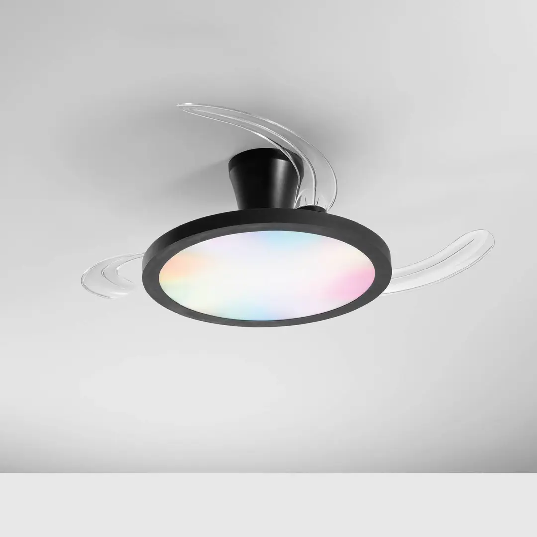 Intec LED-Deckenventilator Condor, schwarz Ø 106 cm CCT RGB, leise