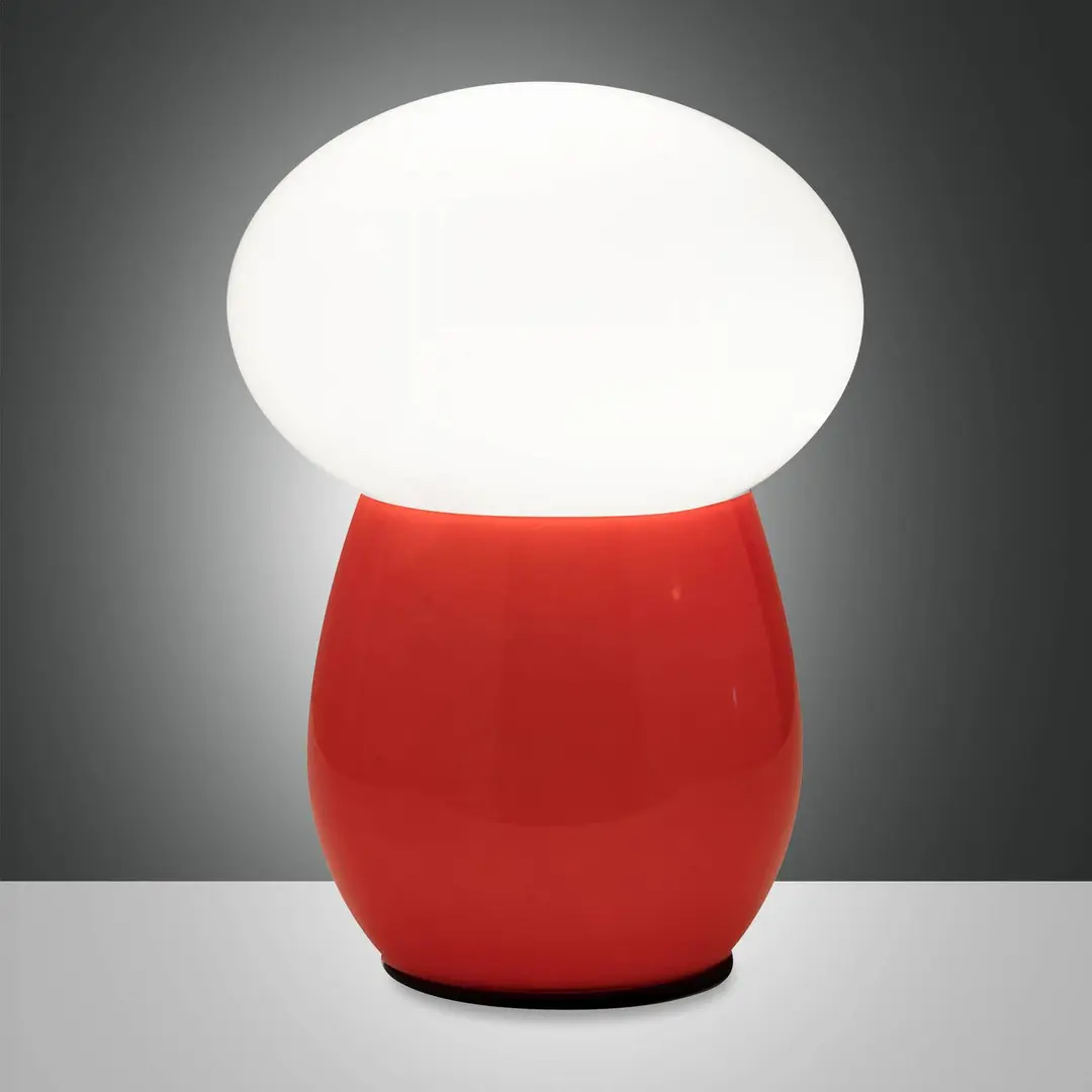 Fabas Luce Tischleuchte Freddy, rot, Höhe 30 cm, Glas geblasen, E27