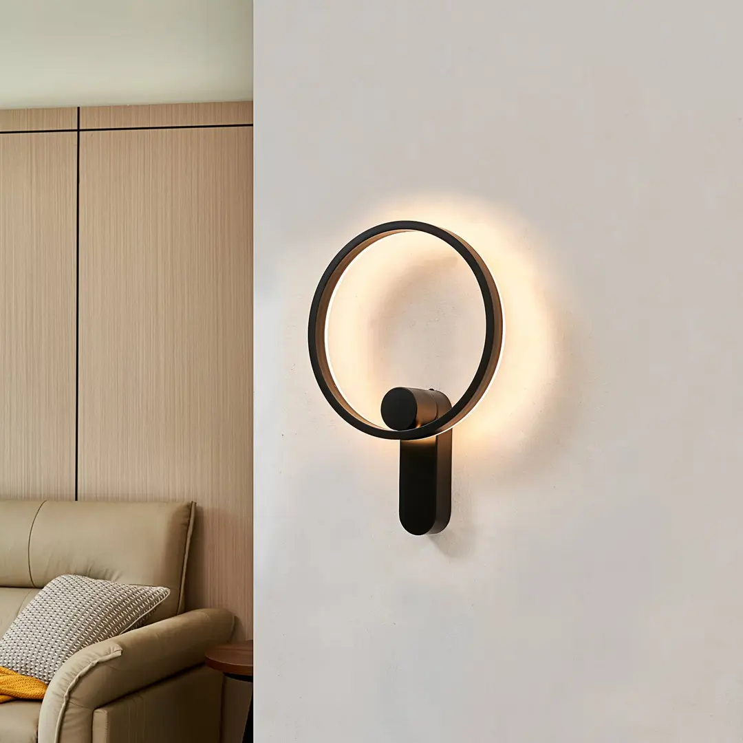 Lucande LED-Wandlampe Yekta, indirekt, schwarz, dimmbar