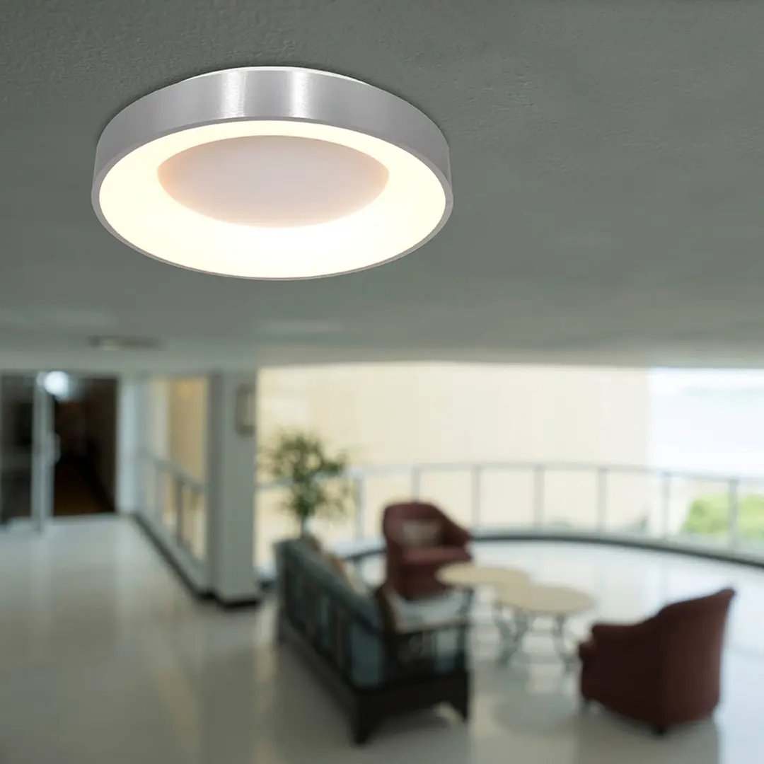 Steinhauer LED-Deckenleuchte Ringlede, 2.700 K, Ø 30 cm, silber, Metall
