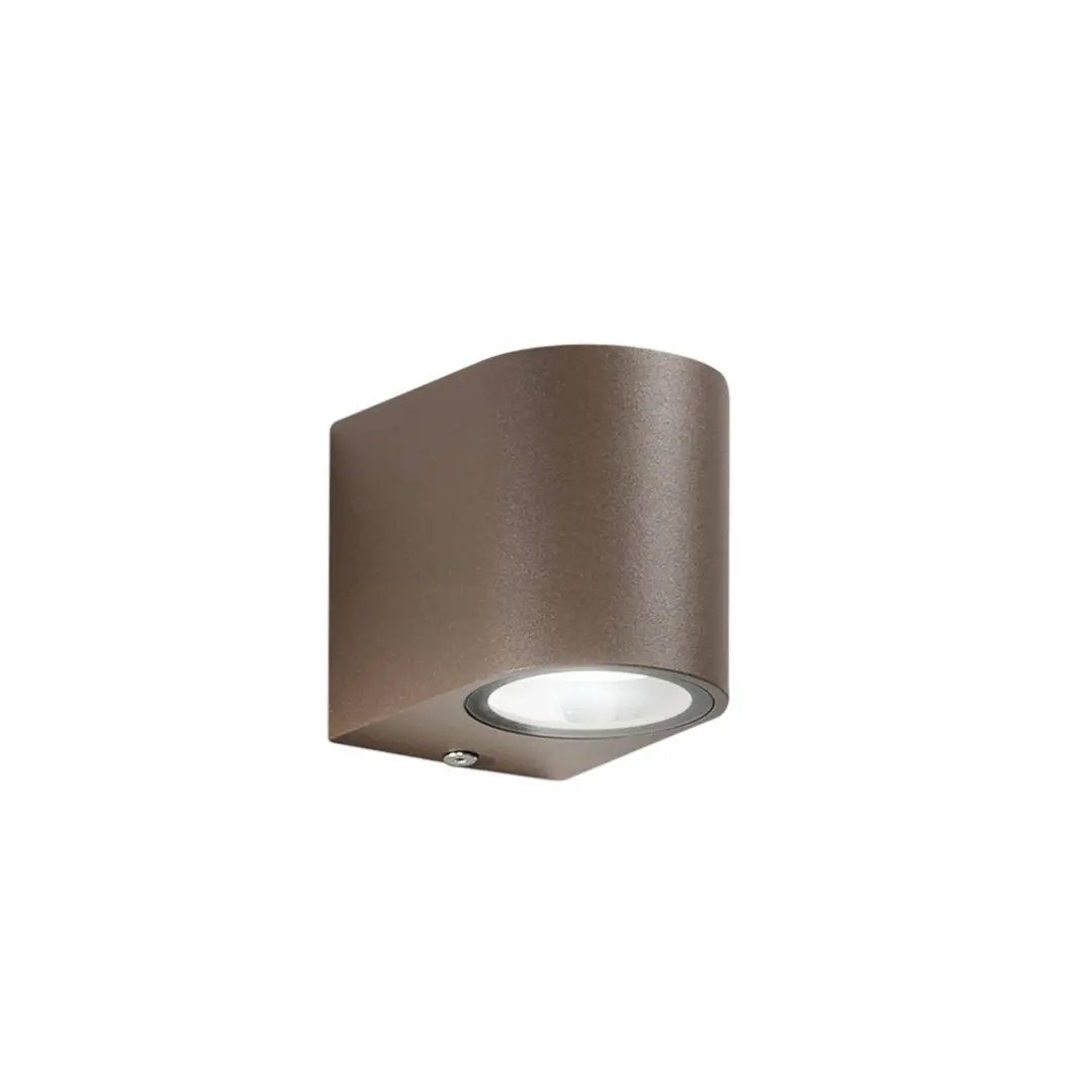 F.A.N. Europe Außenwandlampe ONE, bronzefarben, Höhe 8 cm, Metall, IP54