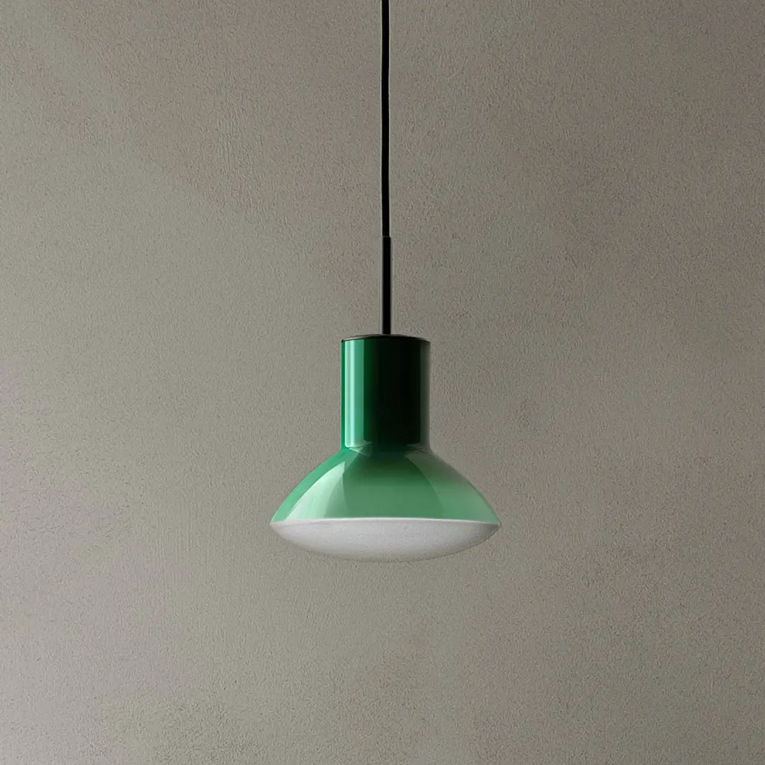 Grupa Pendellampe Onda, grün, Ø 17 cm, Glas, GU10