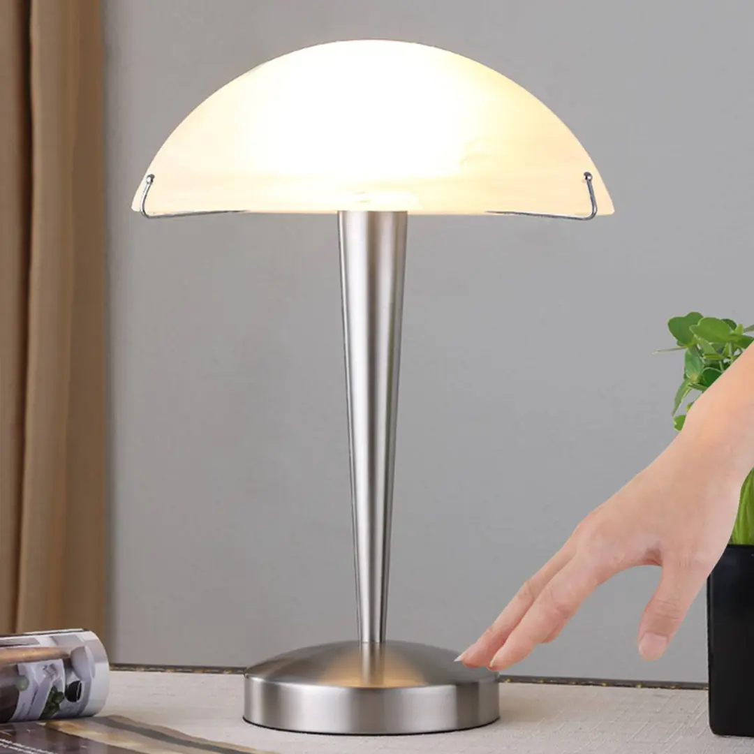 LINDBY Tischlampe Viola mit Touchschalter, nickel matt