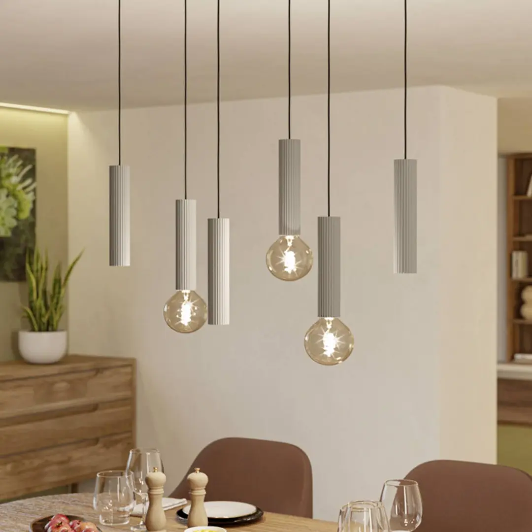 EGLO Hängeleuchte FARIOLO, beige, Länge 96 cm, 6-flg. Metall