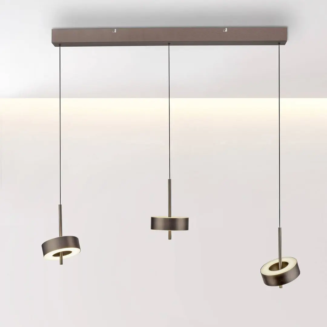 Q-Smart-Home Paul Neuhaus Smart-LED-Hängelampe Q-Rotate dunkelbraun 3-flg