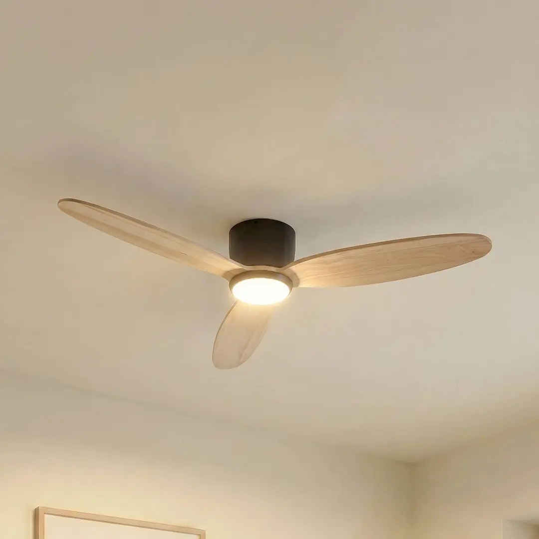 Lucande LED-Deckenventilator Lignia, Ø 132 cm, CCT, dimmbar