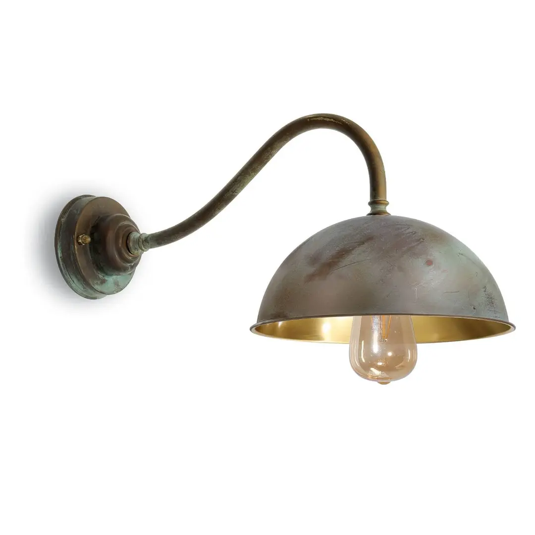 Moretti Luce Wandlampe Circle messing antik/poliert Ausl. 49cm
