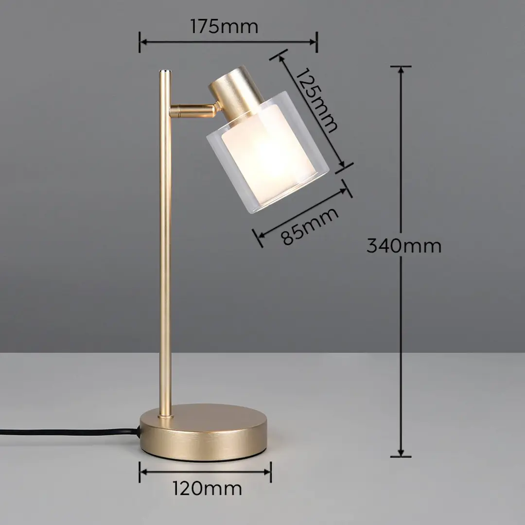 Reality Leuchten Tischleuchte Neralo, goldfarben, Metall, Höhe 35,5 cm, E14