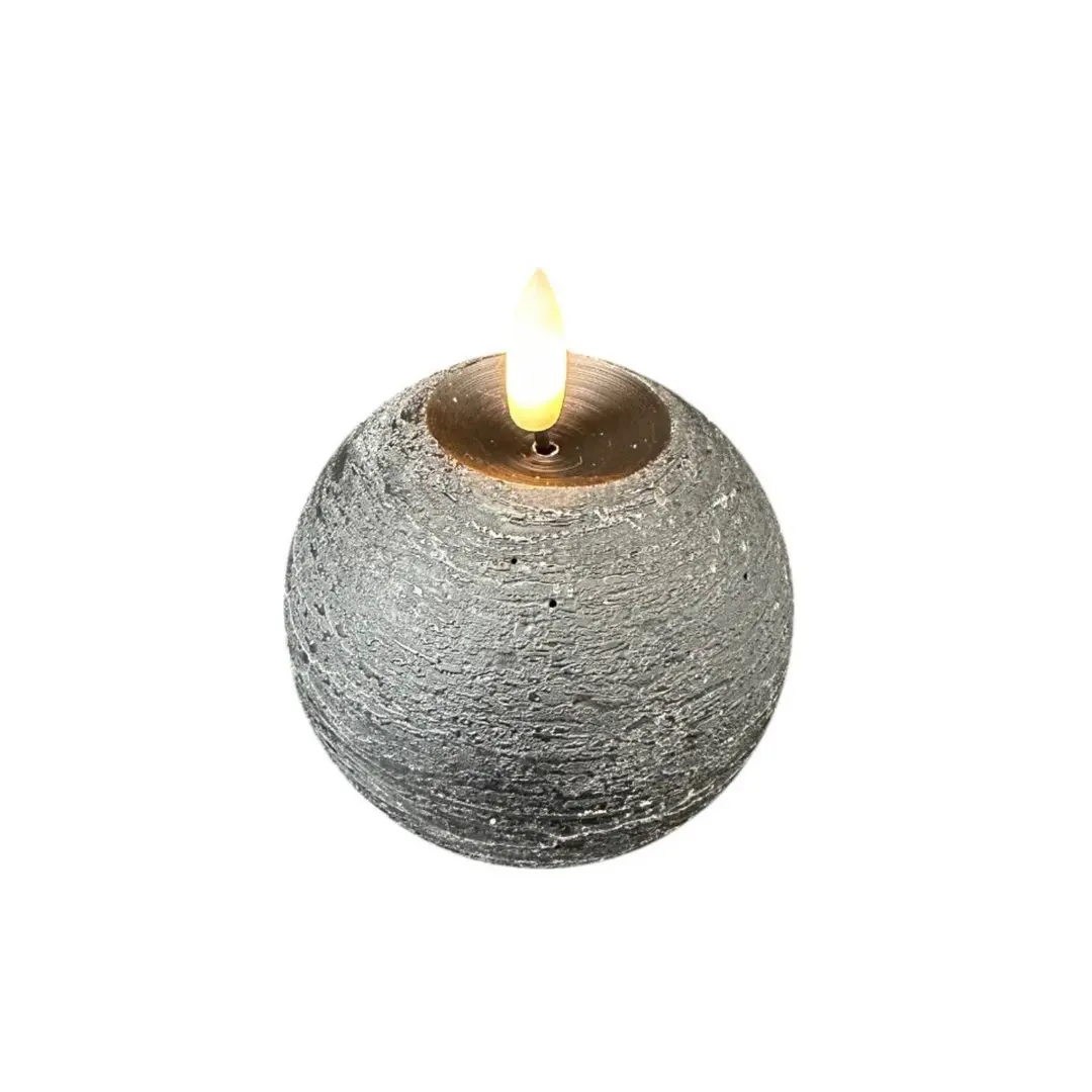 STERNTALER LED-Wachskerze, schwarz, Höhe 9 cm Kugel Batterie