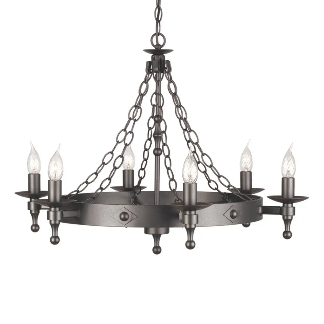 ELSTEAD Mittelalterlicher Kronleuchter WARWICK, graphit