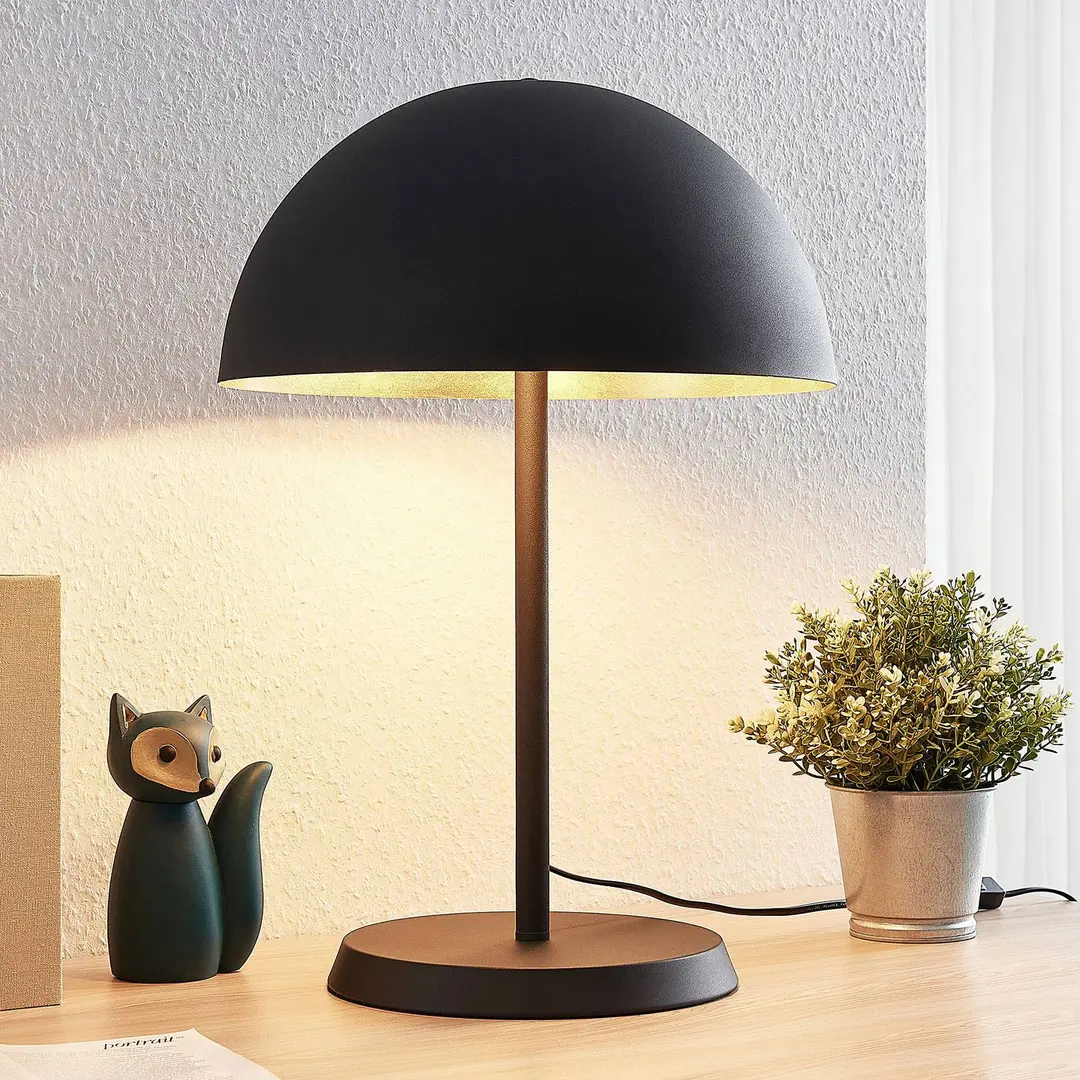 Lindby Tischleuchte Idalene, Höhe 51 cm, schwarz, Metall