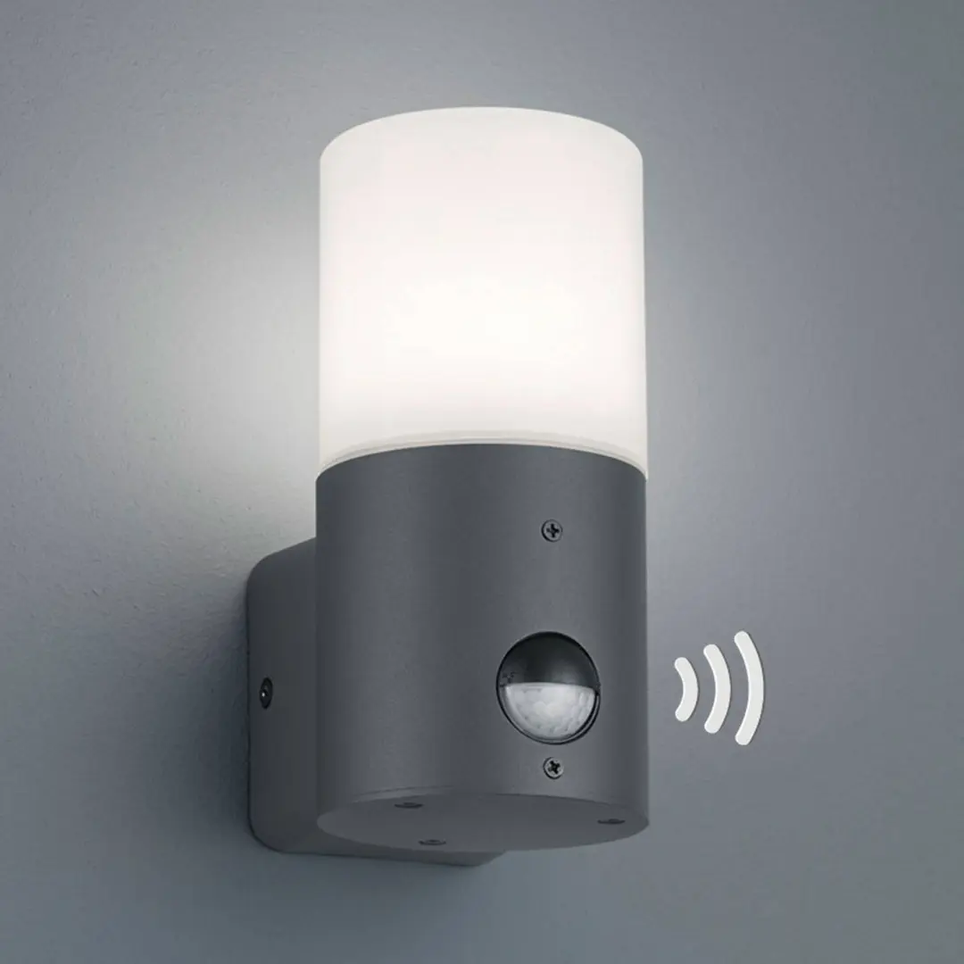 Trio Lighting Außenwandleuchte Hoosic 1fl. mit Sensor, anthrazit