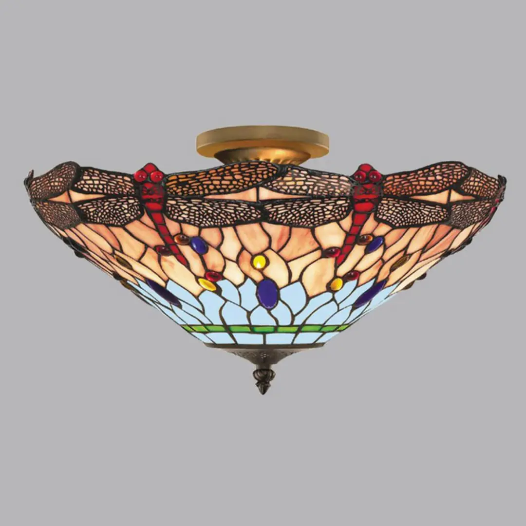 Searchlight Deckenleuchte Dragonfly im Tiffany-Stil
