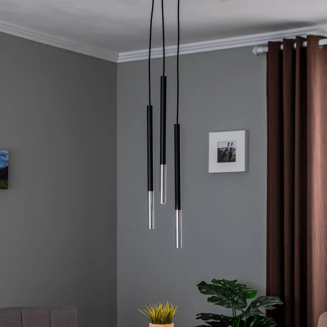 SOLLUX LIGHTING Hängelampe Thalassa, schwarz/gold, 20 cm, 3-flg, G9