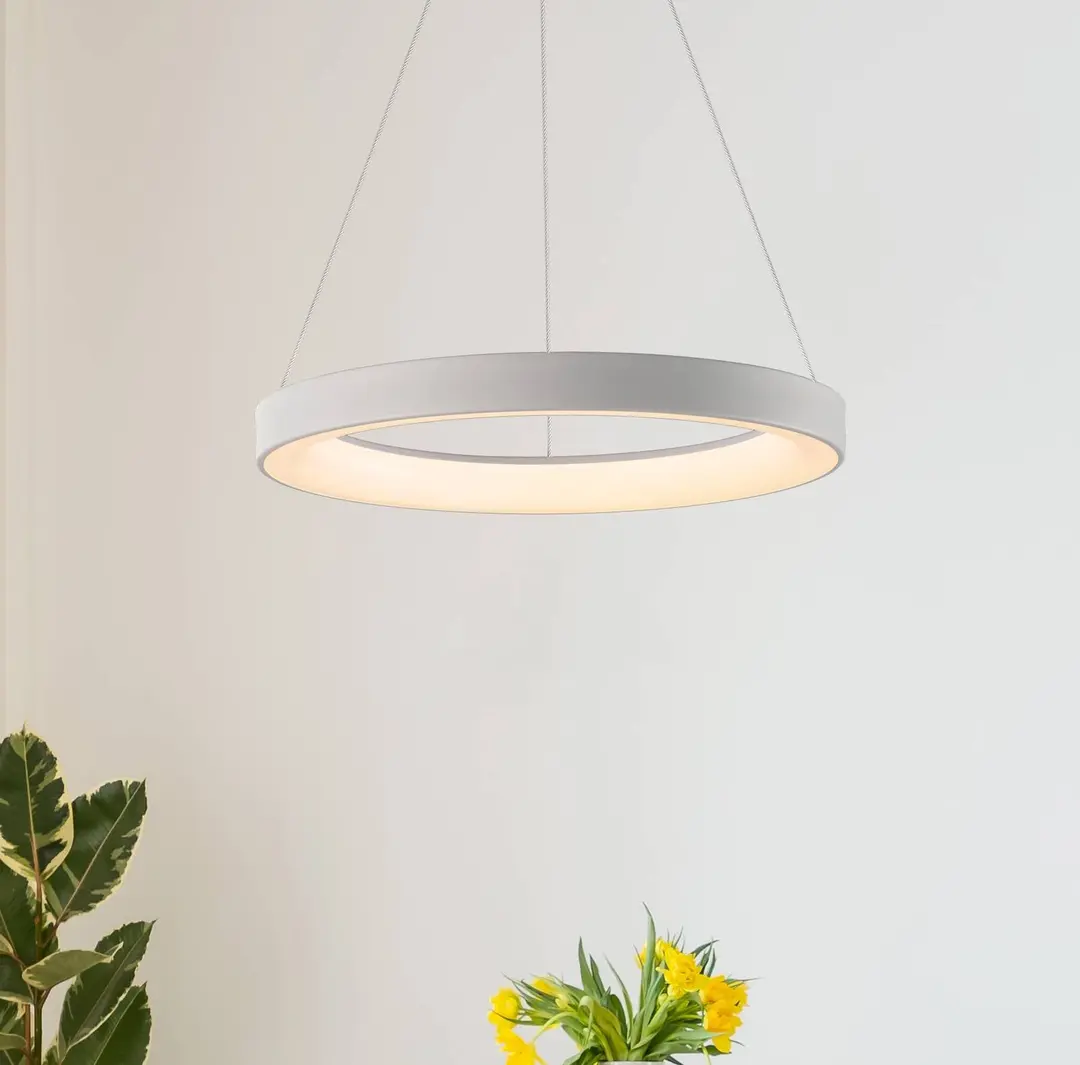 Mantra Iluminación Smart LED-Hängelampe Niseko II, Ø 38 cm, weiß, CCT, dimmbar