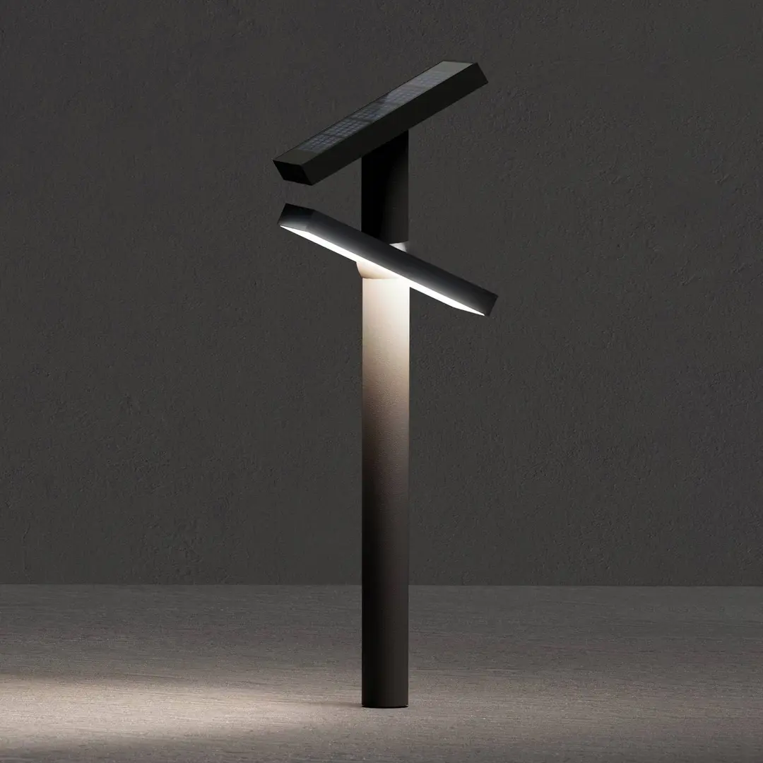 KLEWE LED-Solarlampe HELIOSTEPPER, anthrazit, Erdspieß, IP65