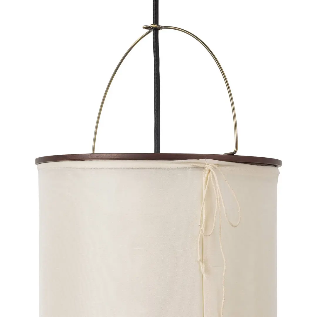 GUBI Wandleuchte Silk Lantern, weiß/schwarz, Stecker, E27