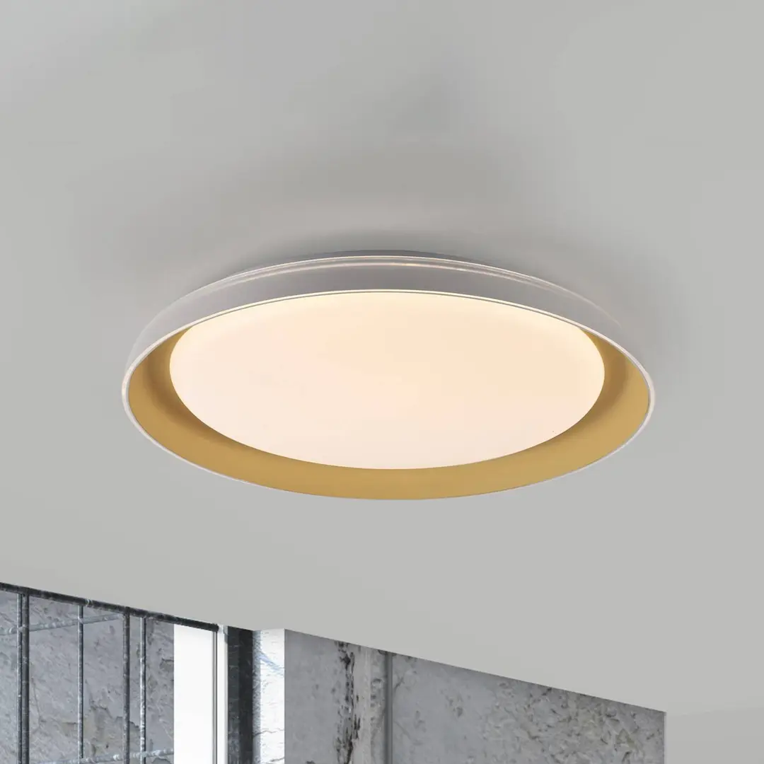 JUST LIGHT. GmbH JUST LIGHT. LED-Deckenleuchte Sati, Kunststoff, weiß/messing