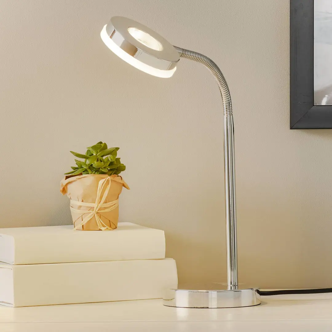 Reality Leuchten LED-Tischleuchte Rennes, chromfarben, Höhe 40 cm