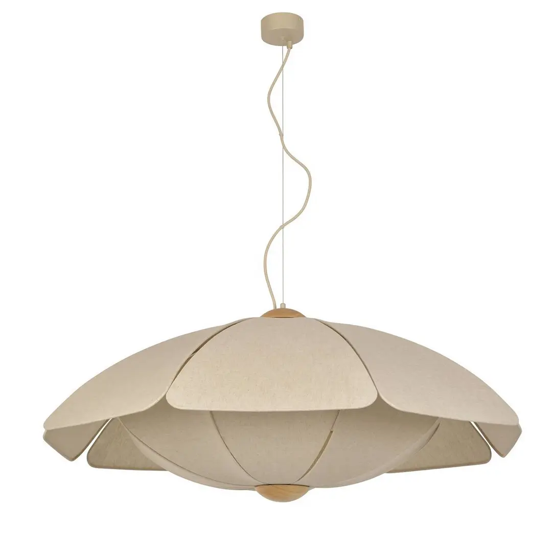MARKET SET Hängelampe Coquillage, 110 cm cremefarben, Leinen