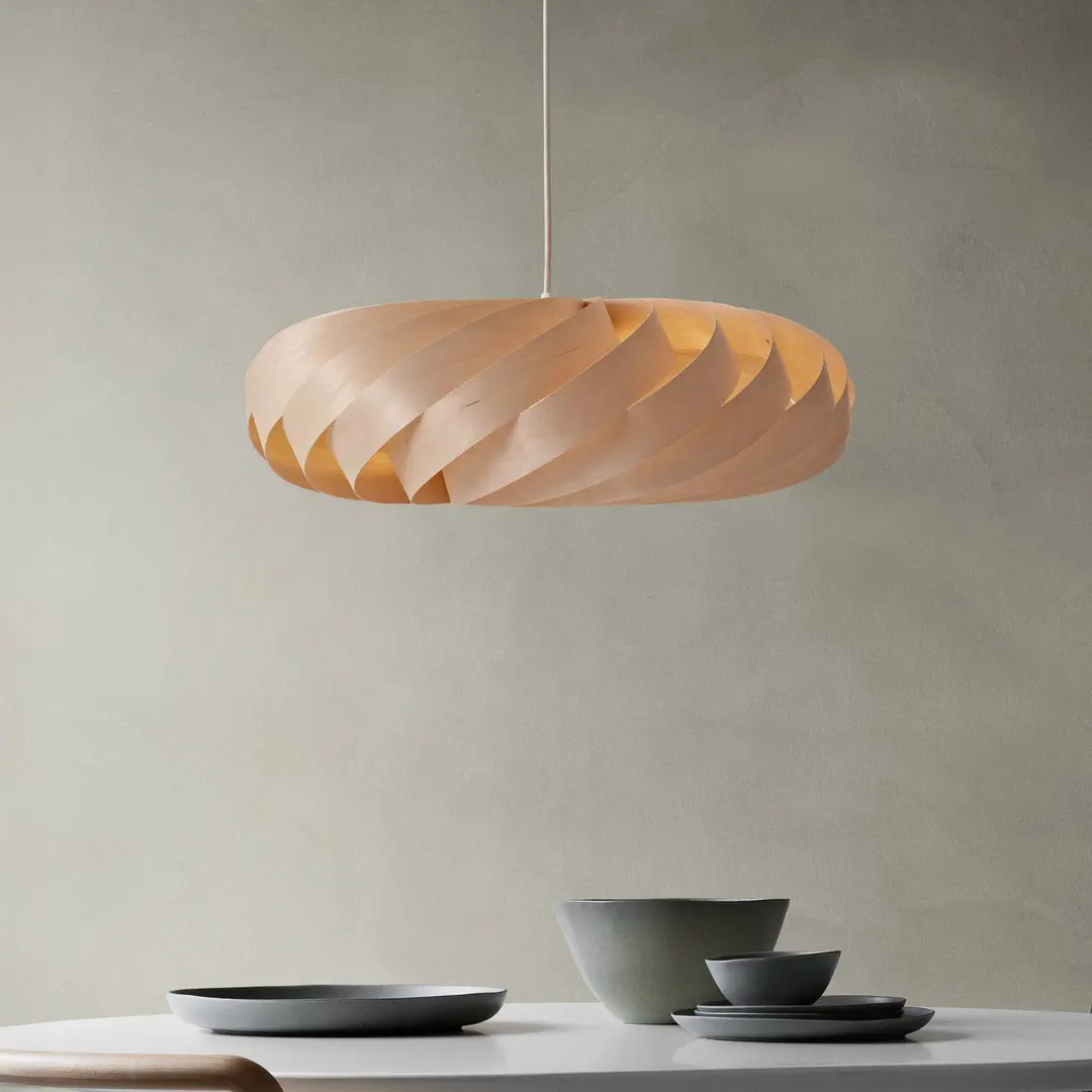 Tom Rossau Pendelleuchte TR5, Ø 60 cm, natur, Birkenholz
