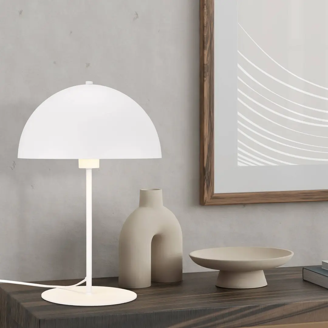 Trio Lighting Tischleuchte Nola, weiß, Höhe 45 cm, Metall