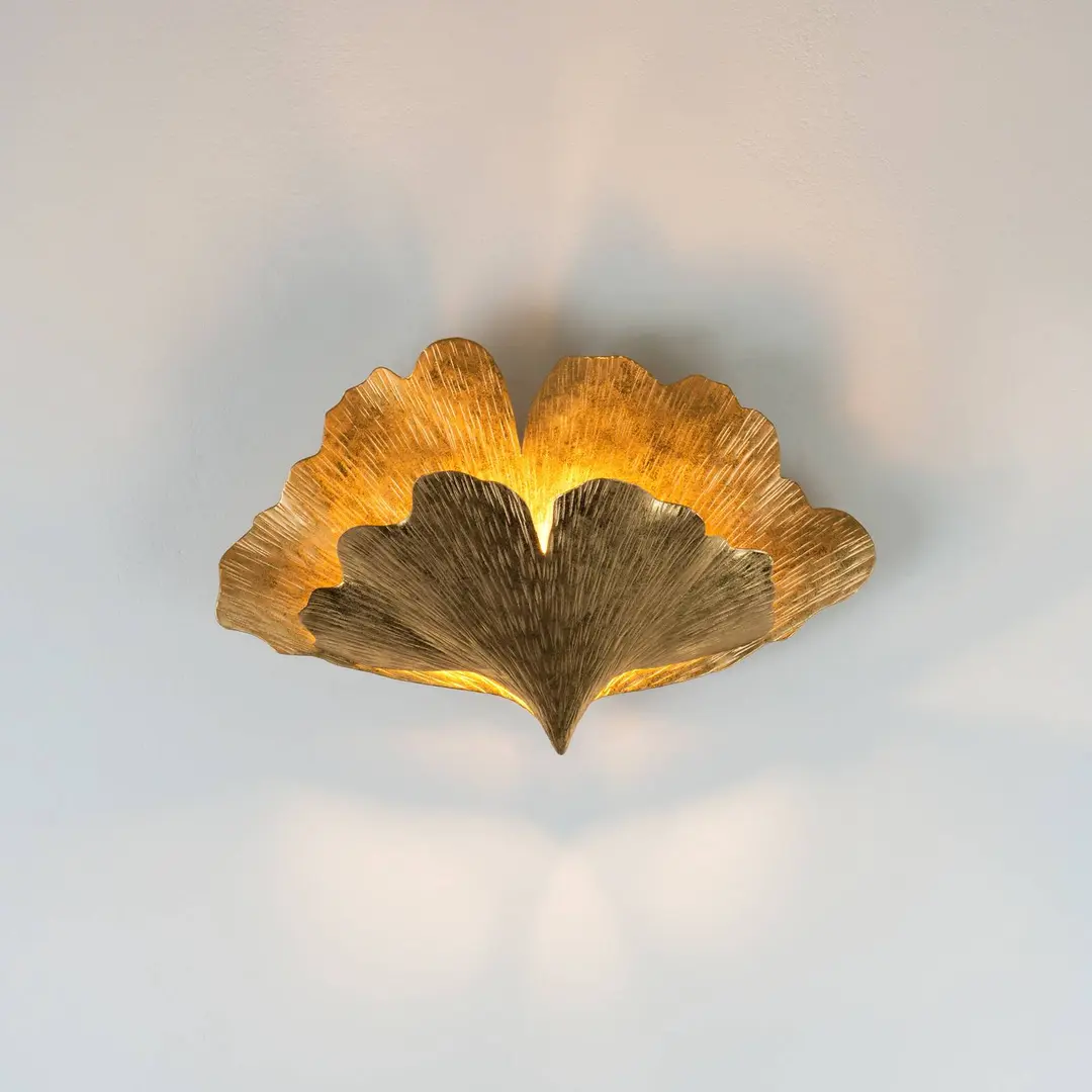 Holländer Wandleuchte Ginkgo Due in Gold
