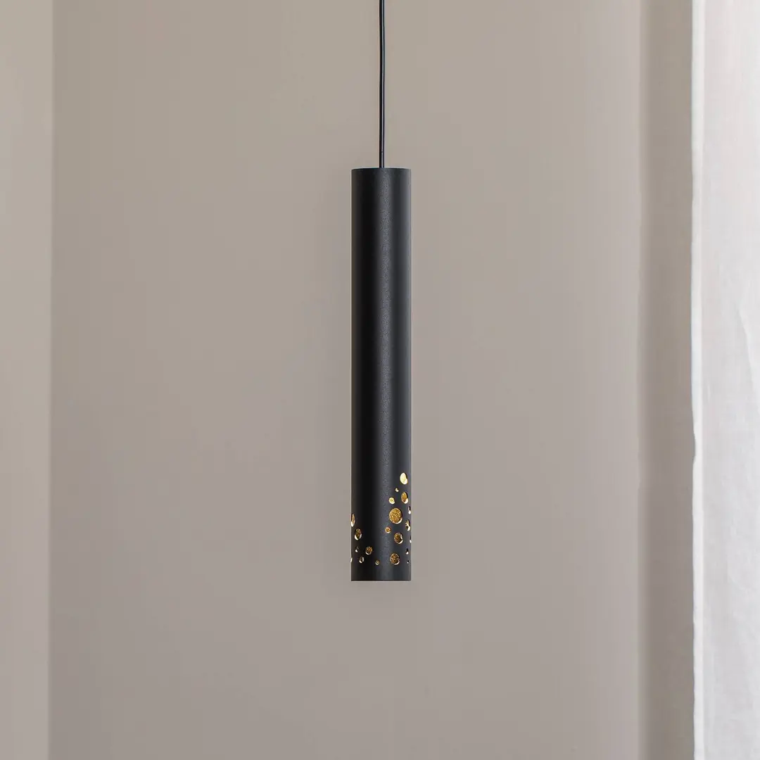 Luminex Pendelleuchte Tibia, einflammig, schwarz, Stahl, GU10