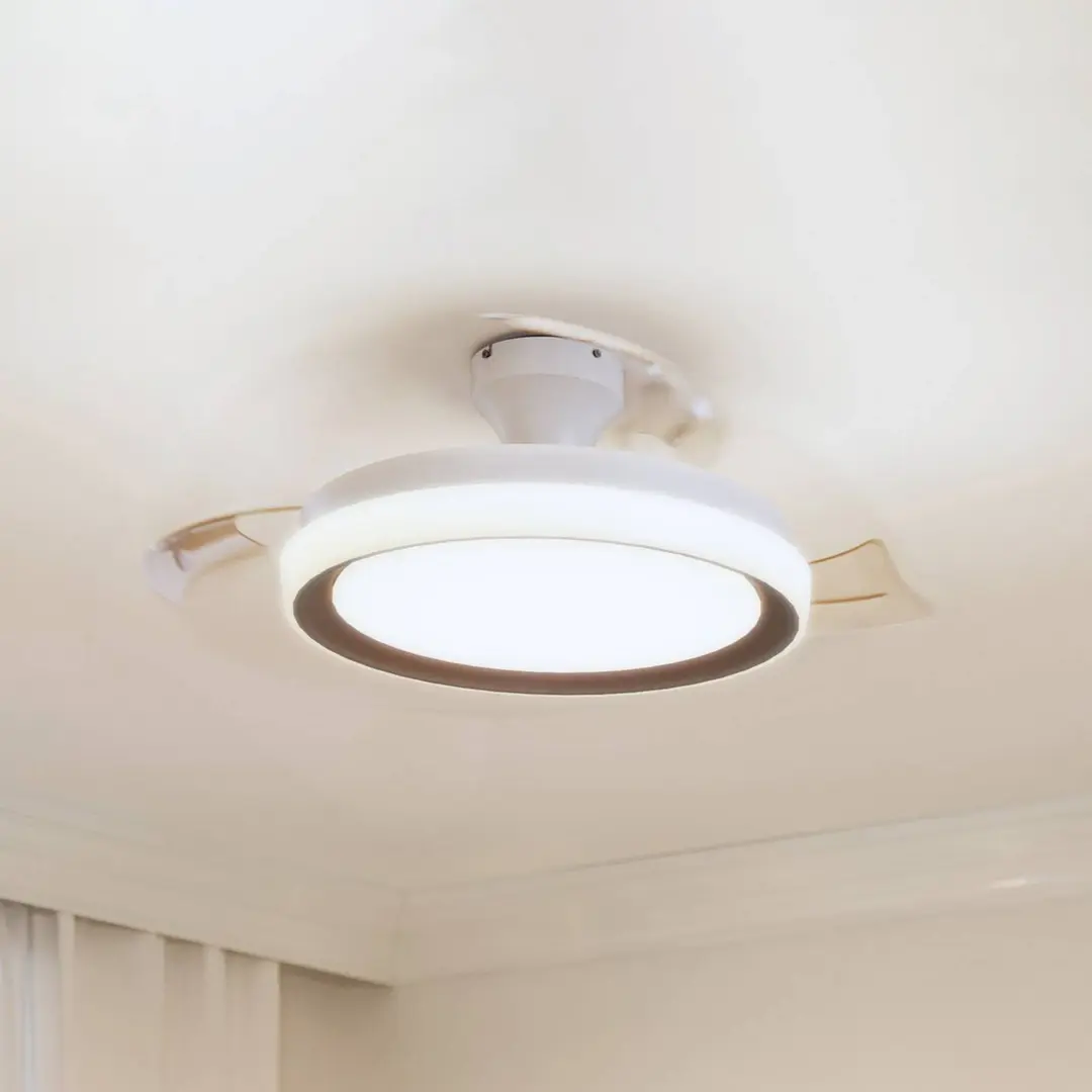 Philips LED-Deckenventilator Bliss, gold/weiß, DC, leise