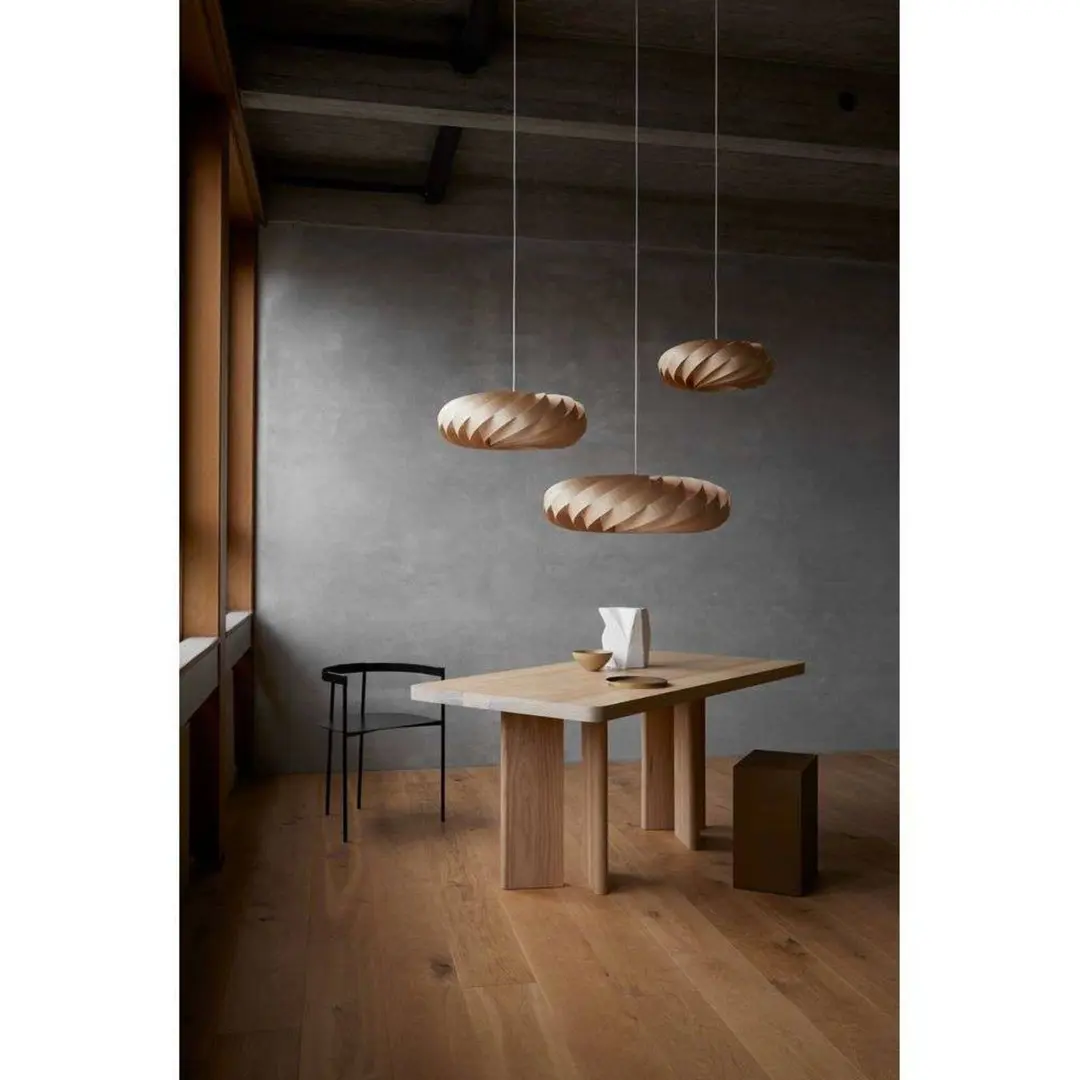 Tom Rossau Pendelleuchte TR5, Ø 80 cm, natur, Birkenholz