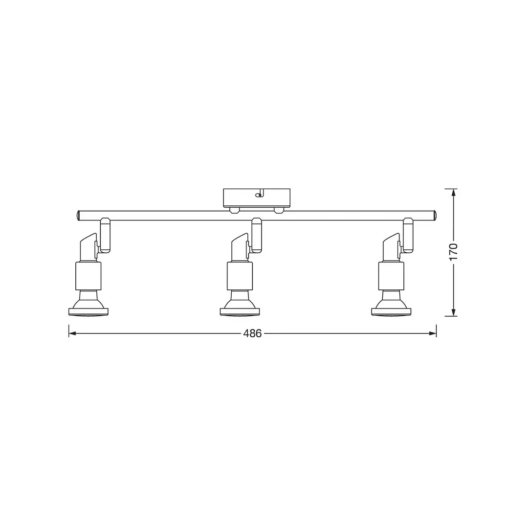 OSRAM Deckenstrahler, silber, Metall 3-flg. GU10-LED 2.700 K