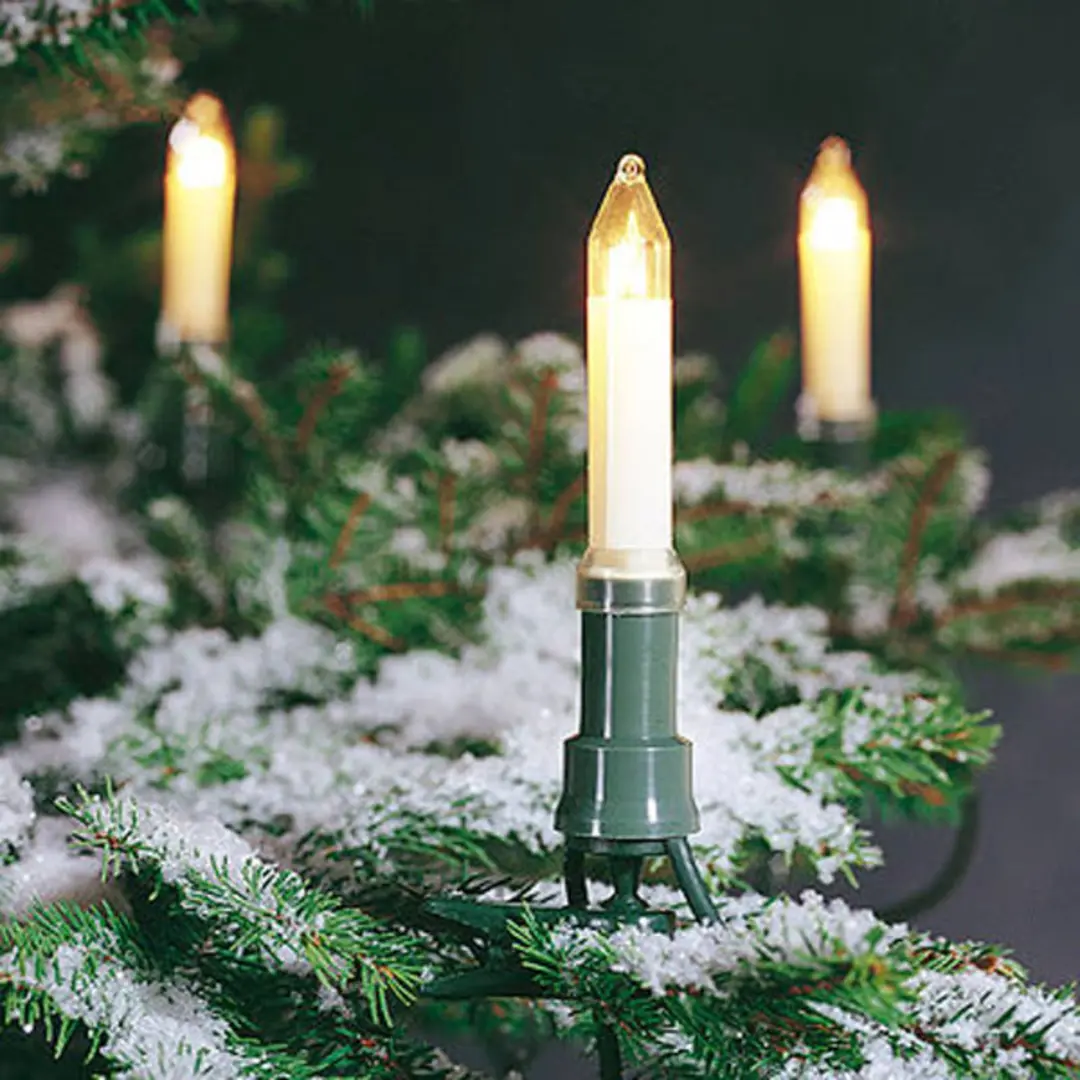 Konstsmide Christmas Baumkette m. Schaftkerzen für außen 12 m