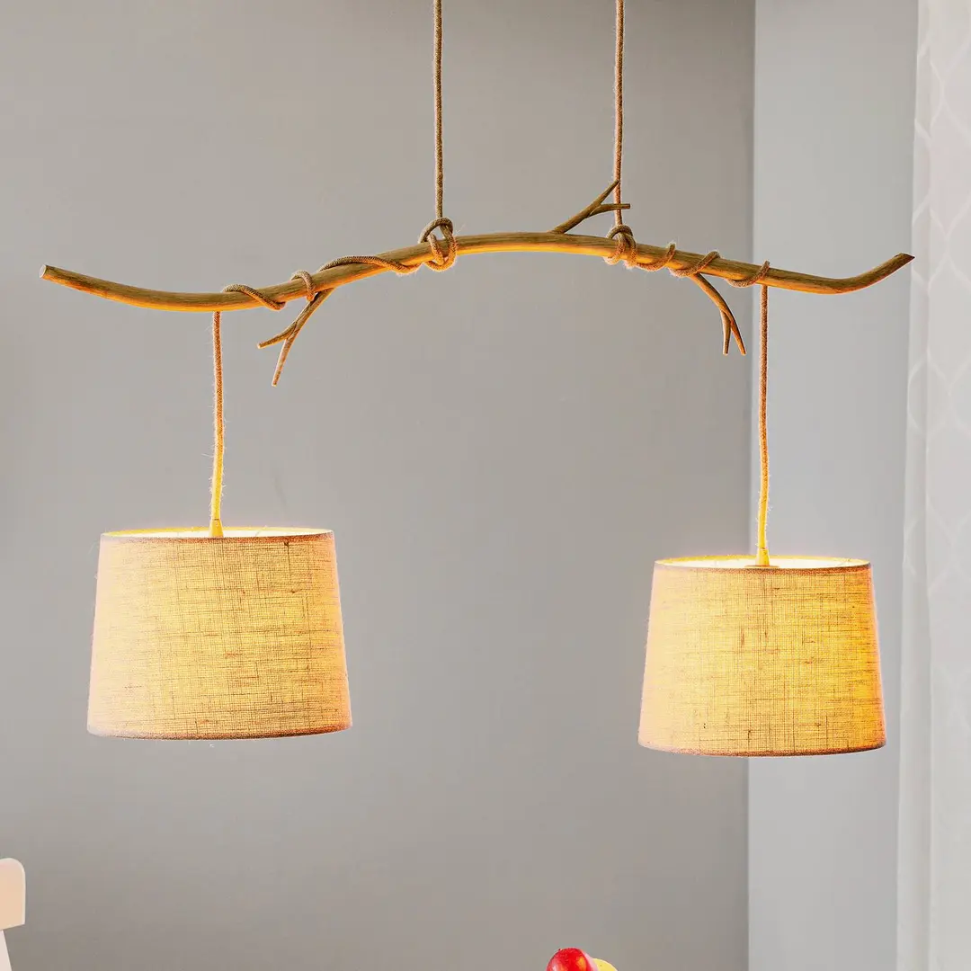 Mantra Iluminación Hängeleuchte Sabina mit Textilschirmen, 2-fl.