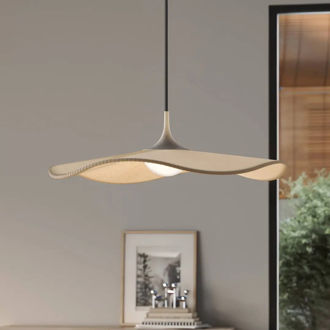 Bover LED-Hängelampe Mediterrània, creme, Ø 52 cm, dimmbar