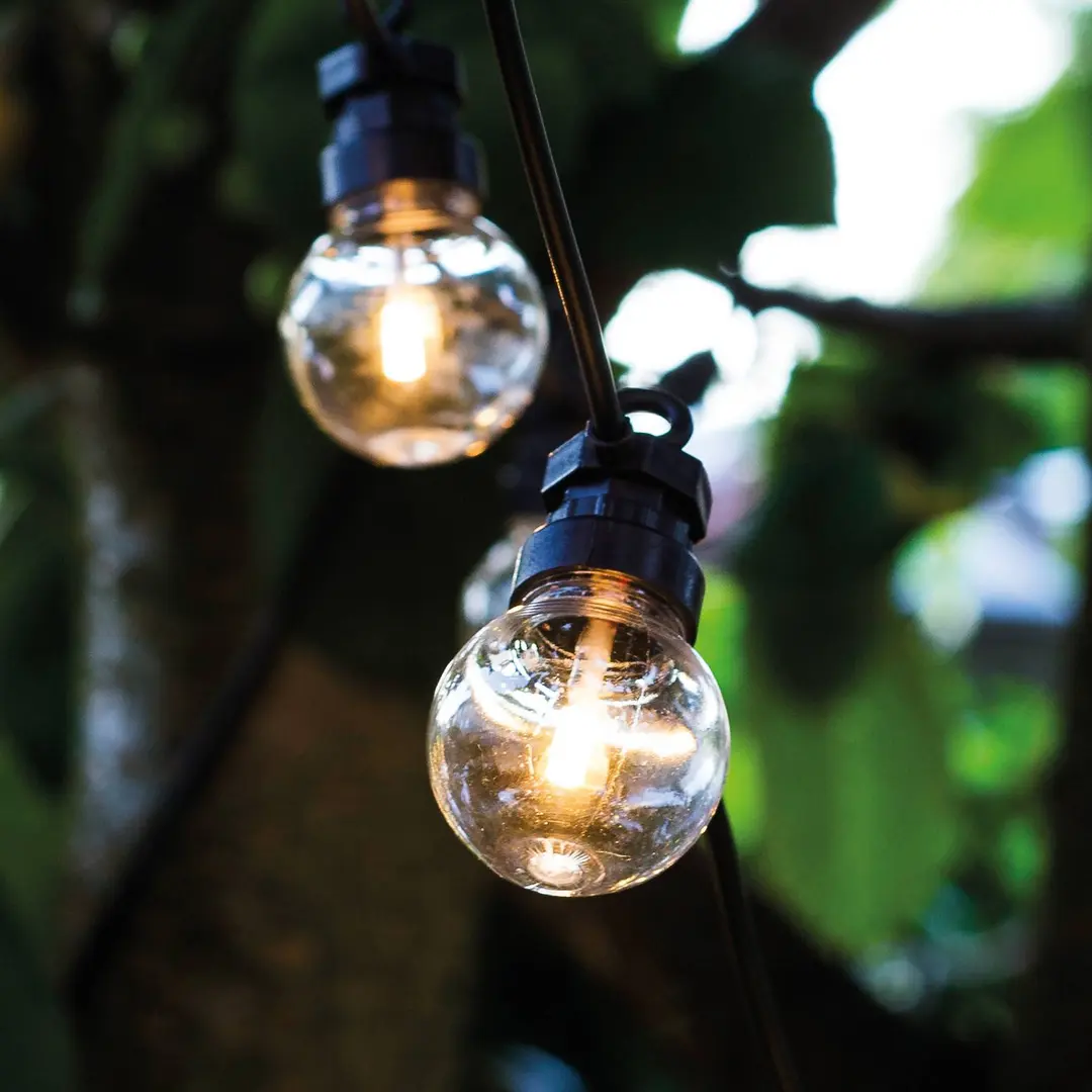 Sirius LED-Lichterkette Lucas Start-Set klar, 10-fl., Solar/Stecker