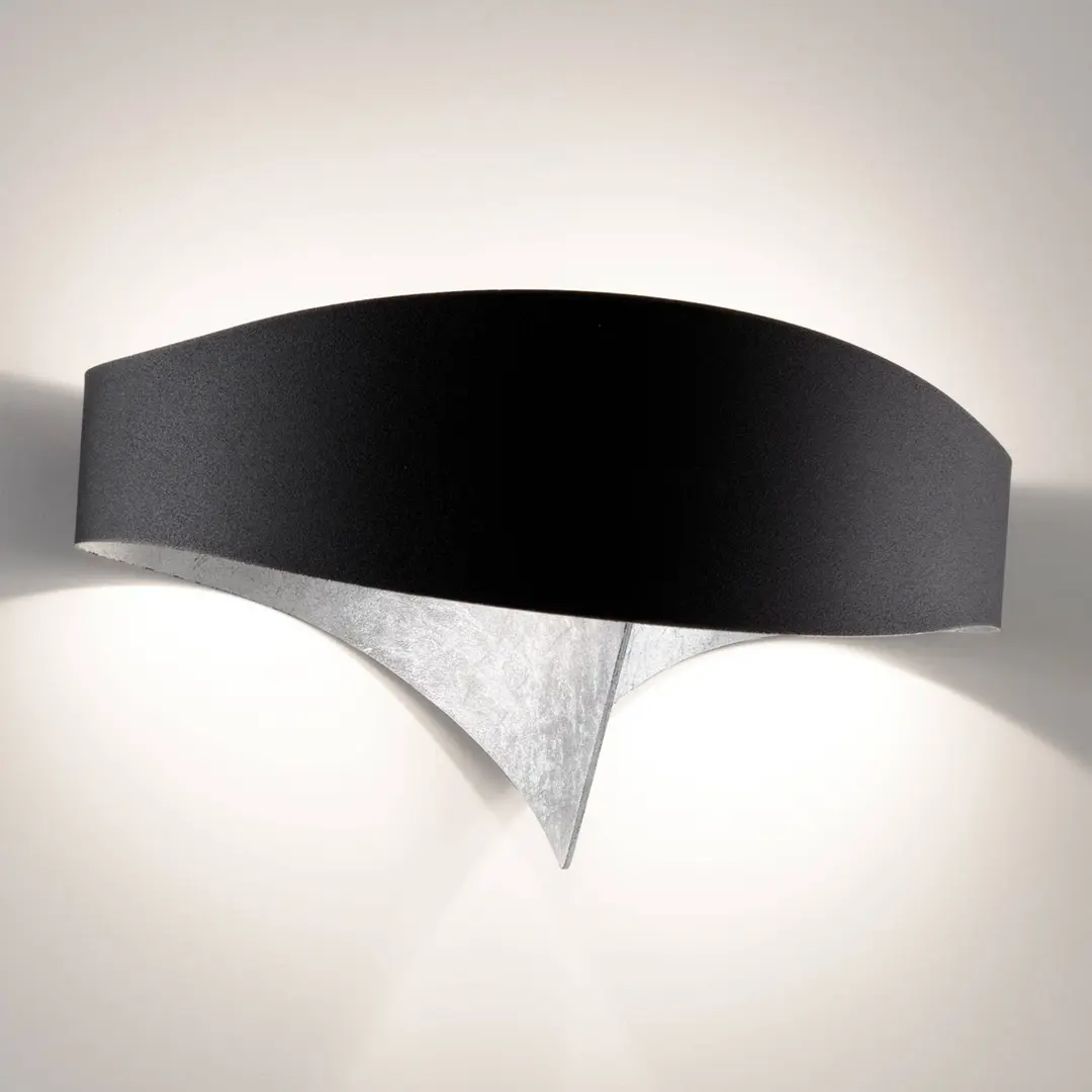 Selène LED-Wandlampe Scudo mit Blattsilber