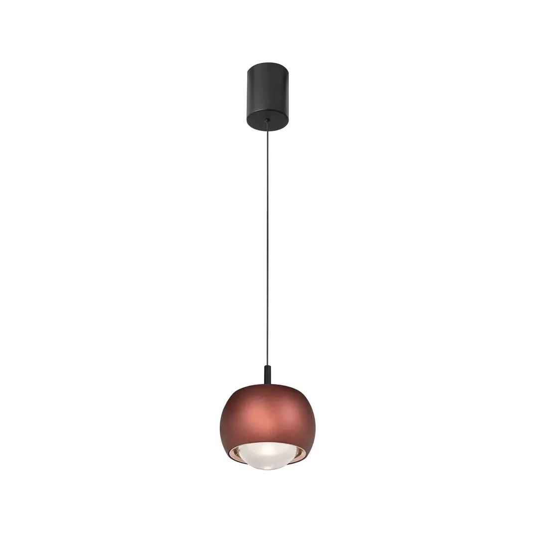 Mantra Iluminación LED-Hängeleuchte Roller, kaffee, höhenverstellbar, Glaslinse
