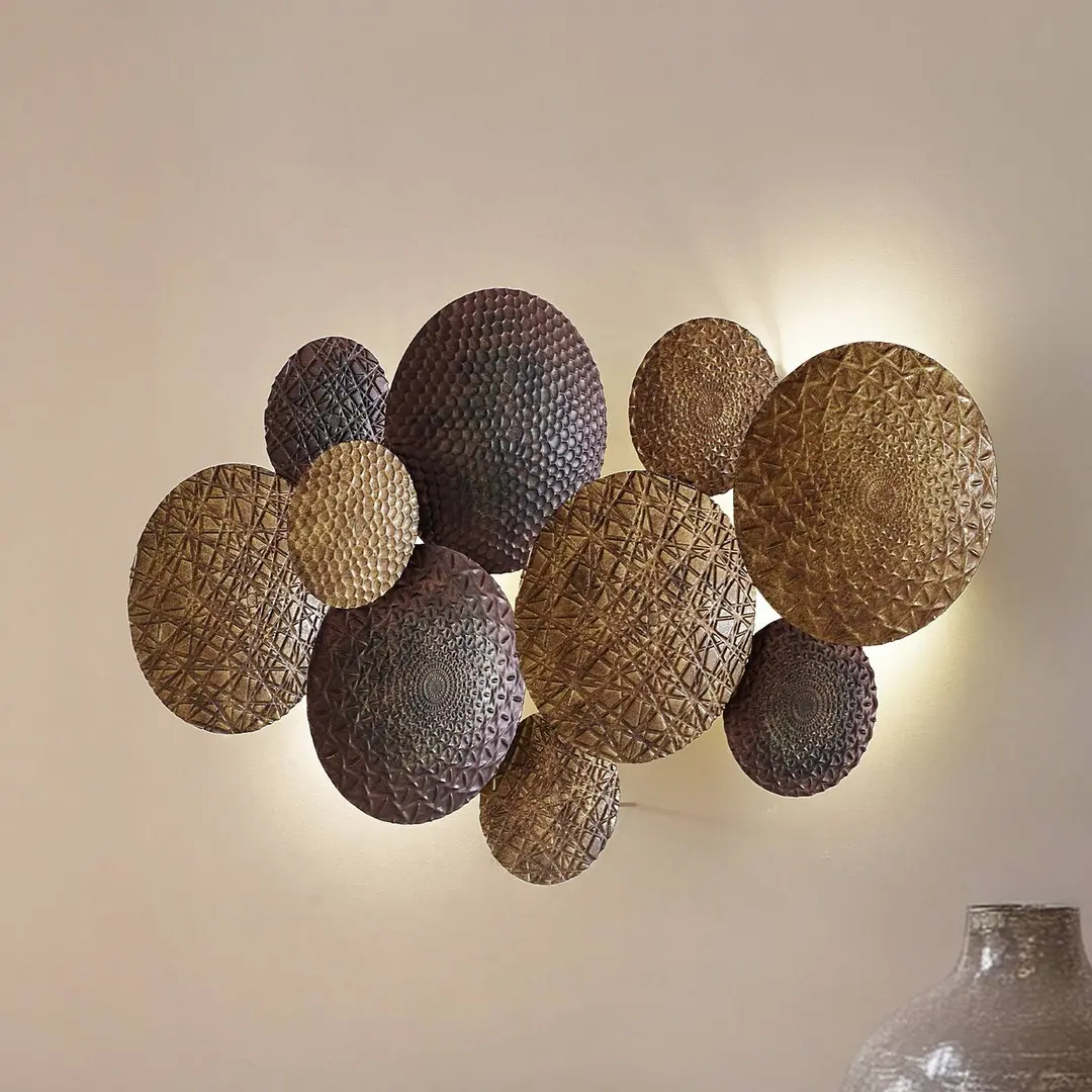 Lindby Wandleuchte Soraya, gold/kupfer, Metall, 2-flg., 51cm